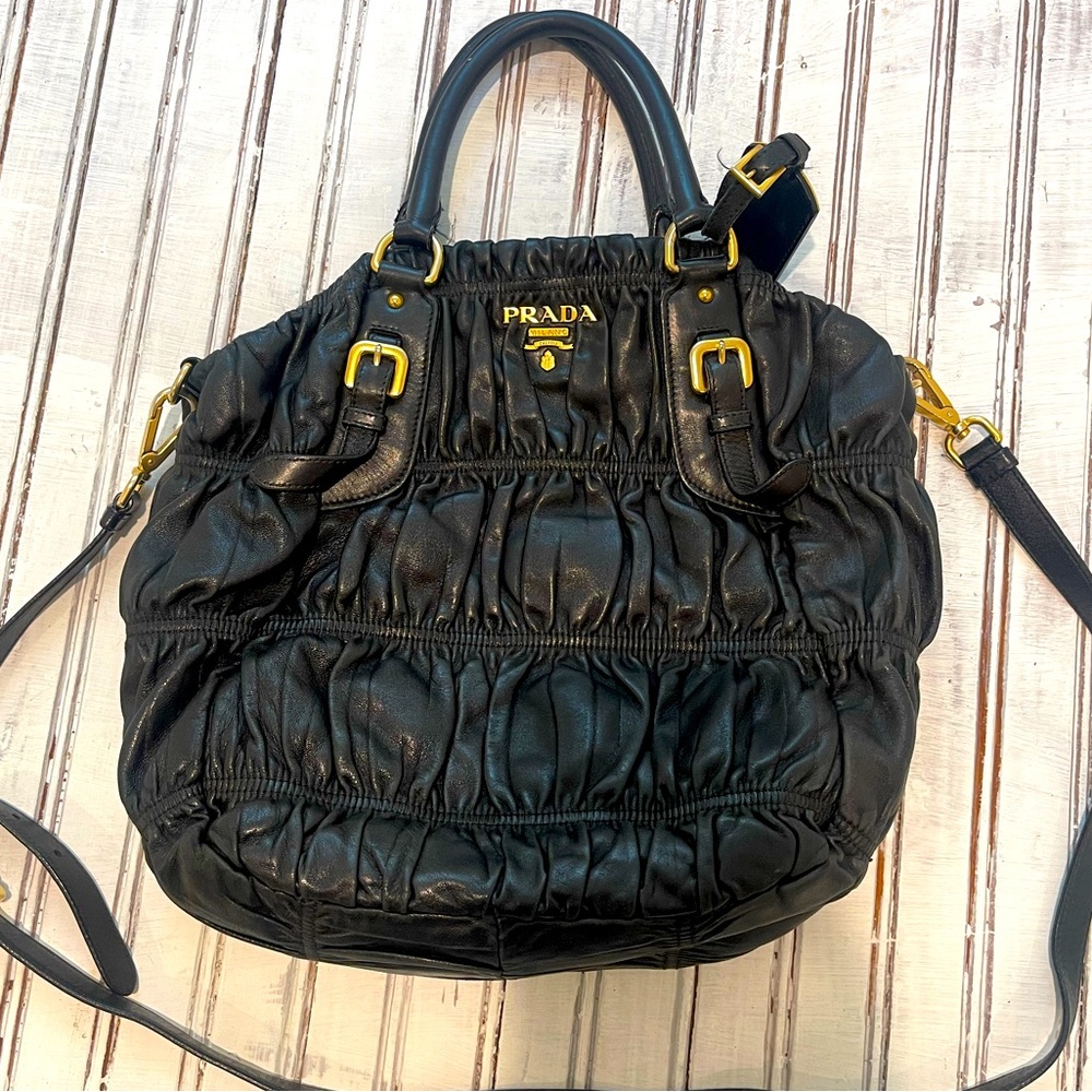 Saffiano Leather Shoulder Tote Handbag. Circa 2008